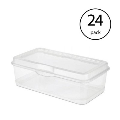 Sterilite Plastic FlipTop Latching Storage Box Container, Clear (24 Pack)