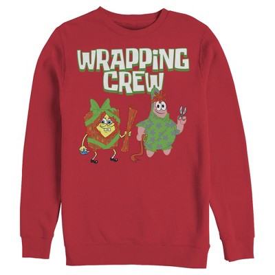 Men's SpongeBob SquarePants Christmas Wrapping Crew Sweatshirt
