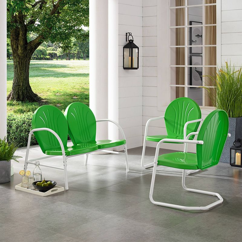 Griffith 3pc Outdoor Seating Set - Kelly Green - Crosley, 3 of 10