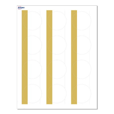 Avery® Labels, 2" Diameter, Dipped Gold Edge, Matte White, 120ct