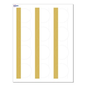 Avery® Labels, 2" Diameter, Dipped Gold Edge, Matte White, 120ct - 1 of 4