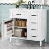 MAYEERTY 36" Bathroom Vanity with Sink White Solid Wood Flip Drawer 3 Drawers 2 Doors Black Metal Handles MDF - 2 of 4