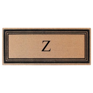 A1HC Natural Coir and PVC Backing Classic Border Flock Monogrammed Door Mat, Anti-Shed Entry Doormat - 1 of 4