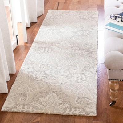 Handmade Beige Wool Tufted Area Rug 2' 3" x 11'