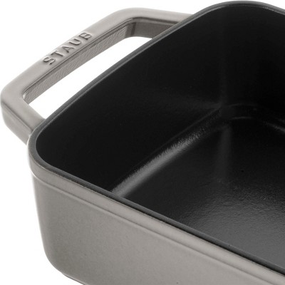 Graphite Gray Cast Iron 12-inch x 8-inch Roasting Pan with Handles