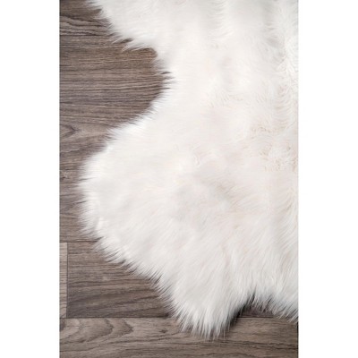 Deonna 64" White Faux Sheepskin Shag Area Rug