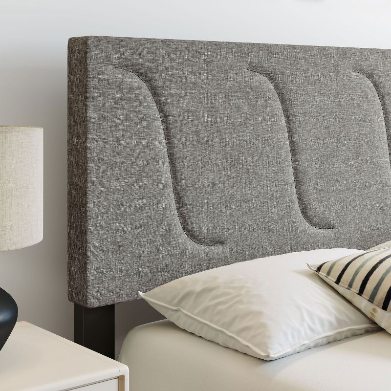 Boyd Sleep Aberdeen Linen Upholstered Platform Bed Frame & Headboard, 4 of 7