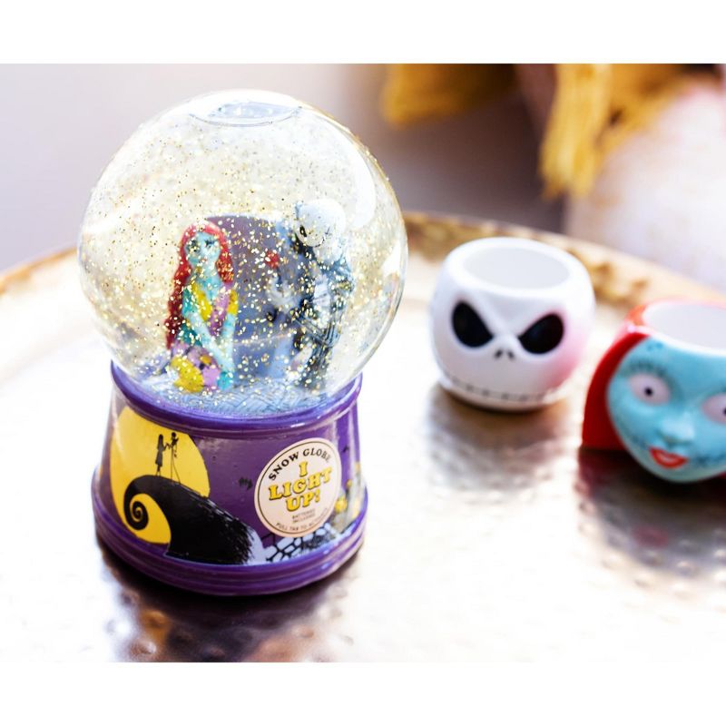 Silver Buffalo Disney Nightmare Before Christmas Jack & Sally Light-Up Snow Globe | 6 Inches, 3 of 8