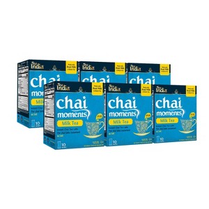 Tea India Chai Moments Milk Tea Instant Chai Tea with 10 Sachets Pack of 6 - 1 of 4