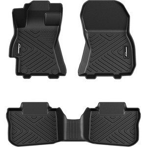 All-Weather Floor Mats for 2010-2014 Outback/Legacy - TPE Custom Fit Liners, Front & 2nd Row (Black) - 1 of 4