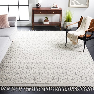 Ivory Square Hand-Knotted Wool Elegance Area Rug - 6' x 6'