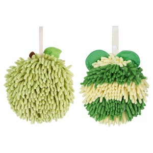 REGALWOVEN 2 Pcs Cute Soft Absorbent Chenille Ball Fuzzy Hand Towel - 1 of 4
