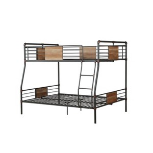 Acme Furniture 83" Full Xl/Queen Bunk Bed Brantley Loft and Bunk Bed Sandy Black & Dark Bronze Hand-Brushed: Integrated Ladder - 1 of 4