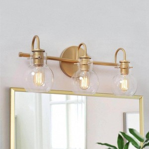 LNC Pursuit Gold Bathroom Vanity Light with Clear Glass, Modern, 2-Light, 3-Light, 4-Light, 5-Light - 1 of 4