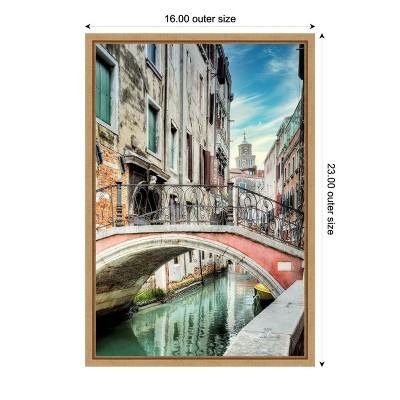 Venetian Canal Cityscape Framed Canvas Print 16 x 23