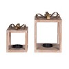 Transpac Wood 11.25 in. Rose Gold Christmas Gift Box Lantern Set of 2 - 2 of 4