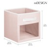mDesign Fabric Nursery Storage Cube with Front Window, 8 Pack - Pink/White - 4 of 4