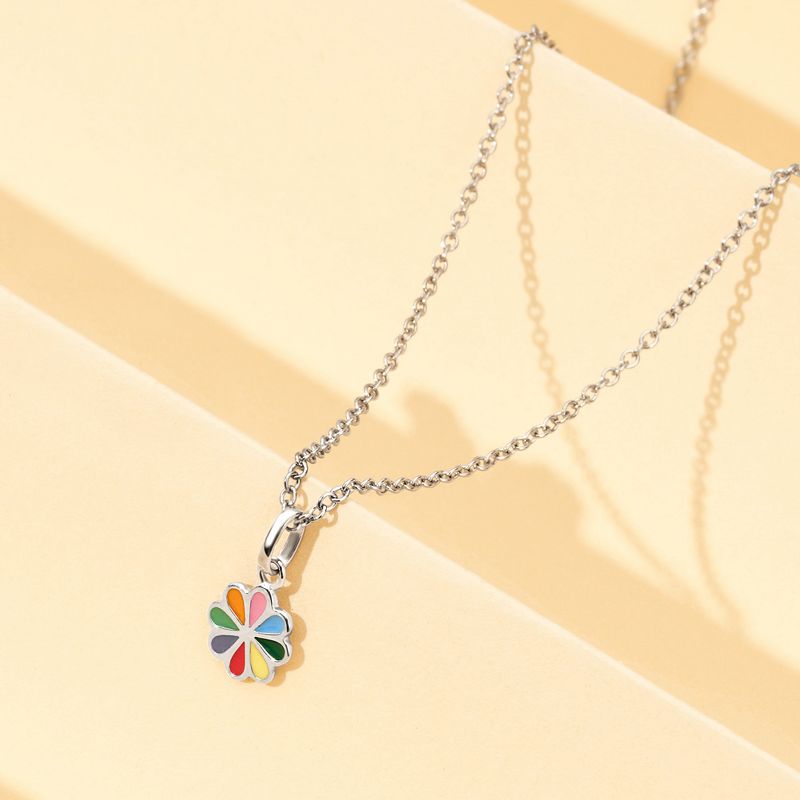 Girls' Vibrant Floral Sterling Silver Necklace - In Season Jewelry, 2 of 4