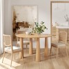 Wooakway 30" Height Contemporary Round Wood Dining Table Versatile Dining Conference Entertaining Solution in Black/Walnut/Natural Wood Finish - 2 of 4