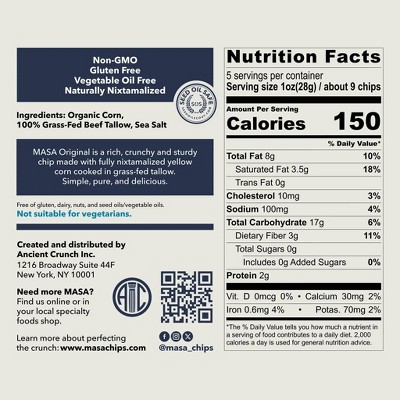 MASA Traditional Tortilla Chips Original - 5oz