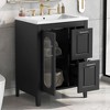 24" Bathroom Vanity with Sink, Bathroom Vanity Cabinet with Two Drawers and Door, Adjustable Shelf, Black - 3 of 4