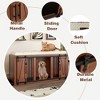 Dexmalle Luxury End of Bed Bench Ottoman with Sliding Barn Door,Dog Kennel - 4 of 4