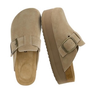 CUSHIONAIRE Women's Granola Genuine Suede Cork Footbed Platform Clog, +Comfort, Wide Widths Available - 1 of 4