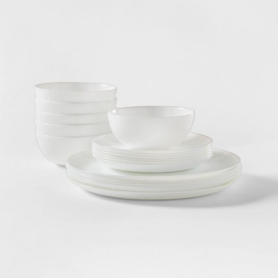 Glass 18pc Dinnerware Set White - Made By Design™