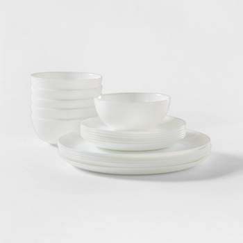 Glass 18pc Dinnerware Set White - Made By Design™