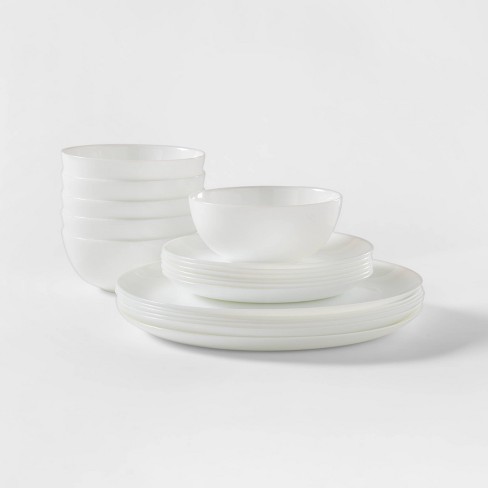 Glass 18pc Dinnerware Set White - Made By Design™ - image 1 of 4