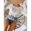Women's Crochet Cover-Up Knitted Crop Top Summer Sweater Long Sleeve - 3 of 4