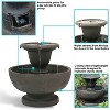 Sunnydaze 25"H Electric Polyresin 2-Tier Streaming Falls Outdoor Water Fountain - 2 of 4