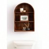 Modern Arched Wall Shelf 18x 26 Walnut Brown Transitional Arch Over - Toilet Entryway Storage Shelves - 2 of 4
