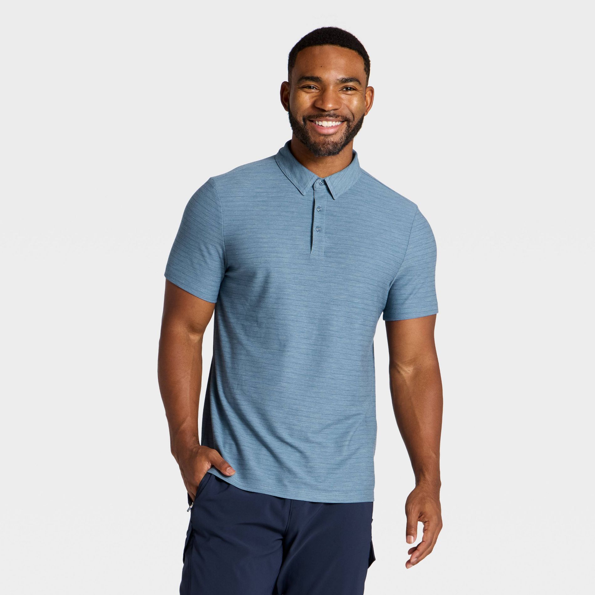 Men's Striped Pique Polo Shirt - All In Motion™