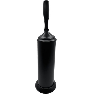 Home Mart Goods Matte Black Toilet Brush Set with Holder - 17" Tall