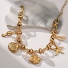 Seashell Charm Bracelet for Women by Ginger Lyne Gold Plated Stainless Steel Pearls Starfish and Shells - 2 of 4
