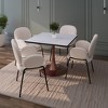 LeisureMod Bristol 27" Square Dining Table with Marbled White MDF Top and Steel Pedestal Base for Modern Kitchen and Dining Room - 2 of 4