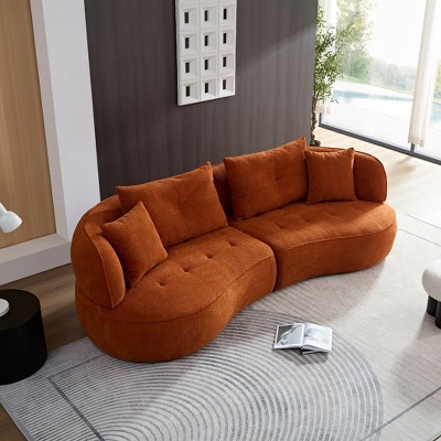 Dolonm Modern 4-Seat Modular Sofa - Cloud Design, Durable Fabric, Solid Wood Frame & High-Density Sponge Cushion