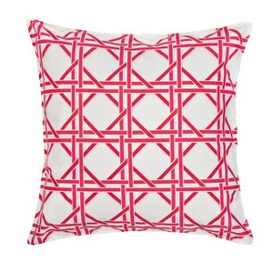 Kensington Garden 20"x20" Oversize Cane Cotton Canvas Square Throw Pillow Cover - 1 of 3