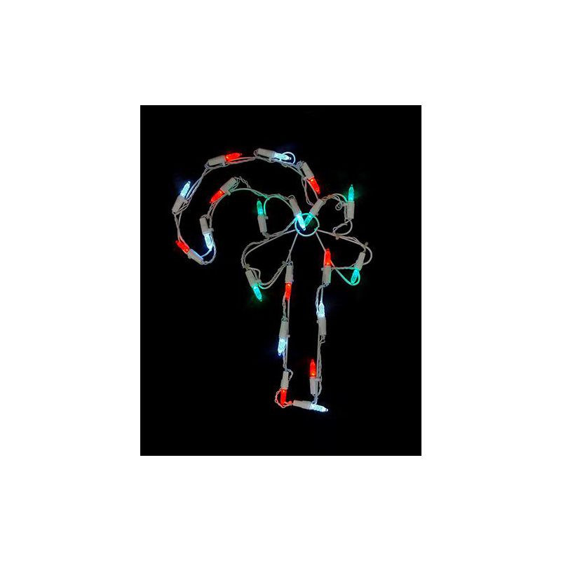 Northlight 12" Battery Operated LED Candy Cane Christmas Window Silhouette Decoration, 1 of 4