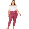 Agnes Orinda Women's Plus Size Elastic Waist Full Length Christmas Leggings - 3 of 4