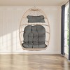 Patio Swing Egg Chair,PE Rattan Hanging Basket Chair With Cushion,Hammock Chair With Metal Chain -The Pop Home - 3 of 4
