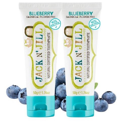 Jack N' Jill Natural Certified Toothpaste BlueBerry | Free Training Toothpaste for Toddlers | Toothpaste for Baby, Kids - 1.76 oz (PACK OF 2) - image 1 of 4