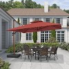 PURPLE LEAF 9/10/11/12ft Patio Umbrella with Base Outdoor Square Large Cantilever Umbrella Windproof Offset Heavy Duty Umbrella for Garden Deck Pool - 2 of 4