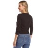 Women Solid Button Down 3/4 Sleeve Cropped Bolero Cardigan Sweater - 2 of 4