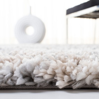 Fontana Gray and Ivory Shag Synthetic Area Rug