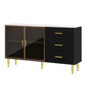 NicBex Sideboard Buffet Cabinet with Storage Modern Buffet Table Coffee Bar Cabinet with 3 Drawers for Kitchen,Living Room - 1 of 4