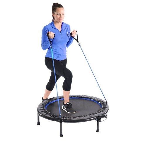 Costway 40 Foldable Adjustable Trampoline Fitness Rebounder With  Resistance Bands Home Gym Red : Target