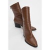 Laval - Cognac Back-Zip Block Heel Boot (Women) brown cilt 7 Prologue Shoes - 2 of 4