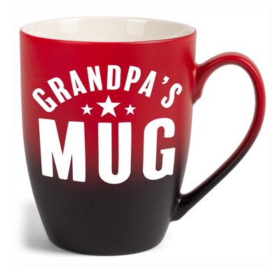 Elanze Designs Father's Day Appreciation Coffee Cup Mug 12 Ounce Ceramic With Ombre Gradient Grandpa's Mug Red and Black